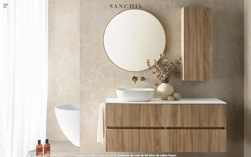 Página de inicio de la web de Muebles de Baño Sanchis